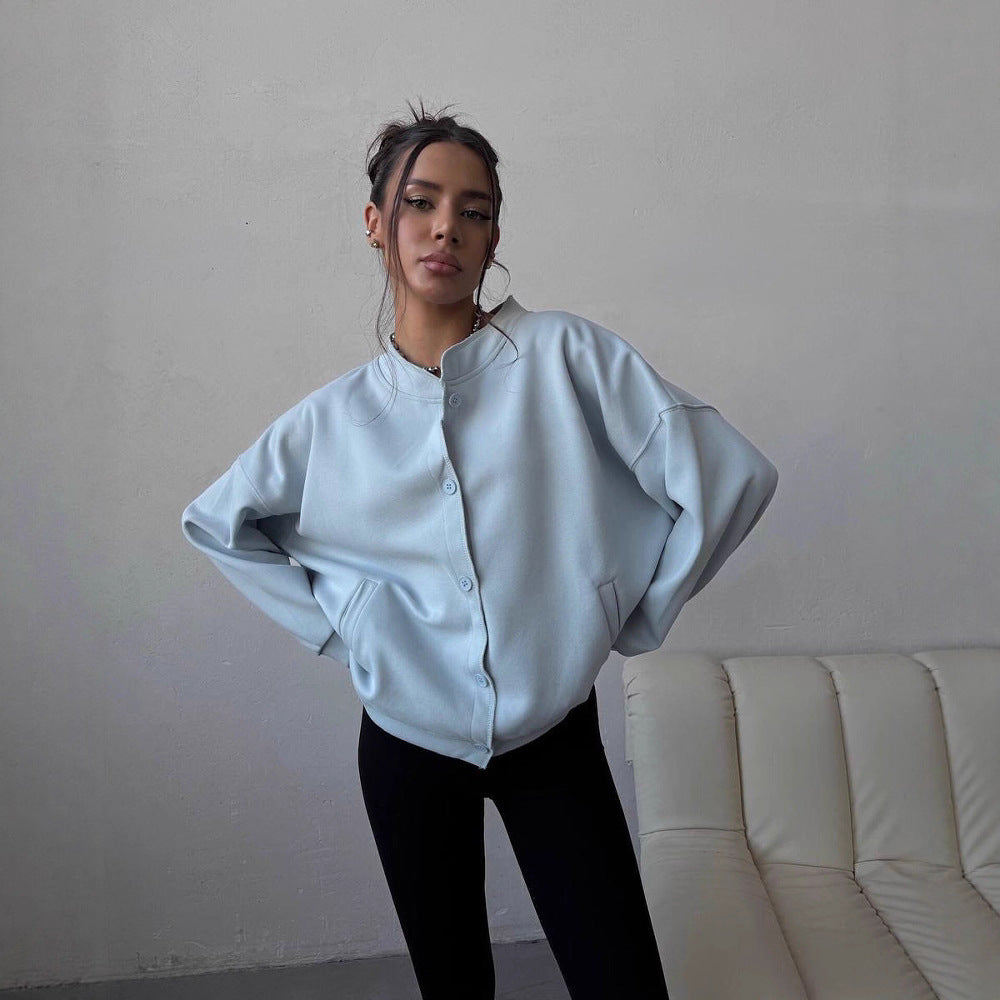 Damer oversized Sweatjacka med knappstängning Mirla-Eva Jonsson