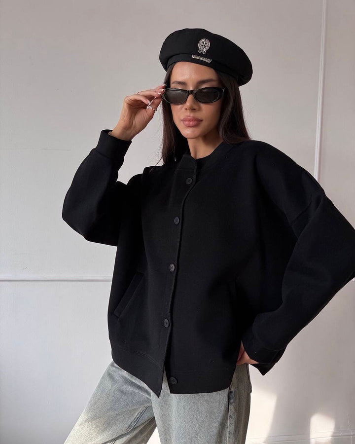 Damer oversized Sweatjacka med knappstängning Mirla-Eva Jonsson
