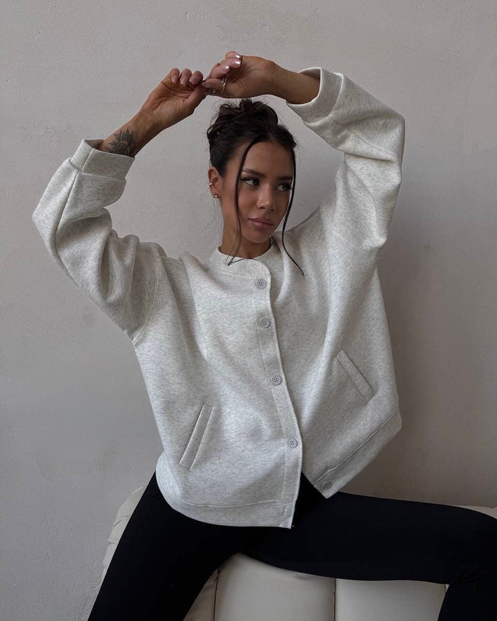 Damer oversized Sweatjacka med knappstängning Mirla-Eva Jonsson