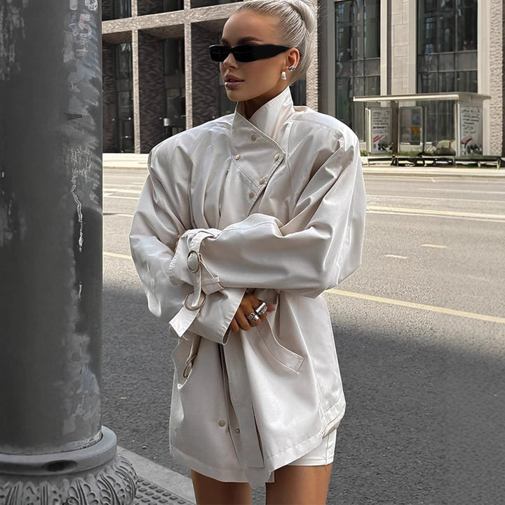 Damer oversized Trenchcoat med dubbel krage Mirla-Eva Jonsson