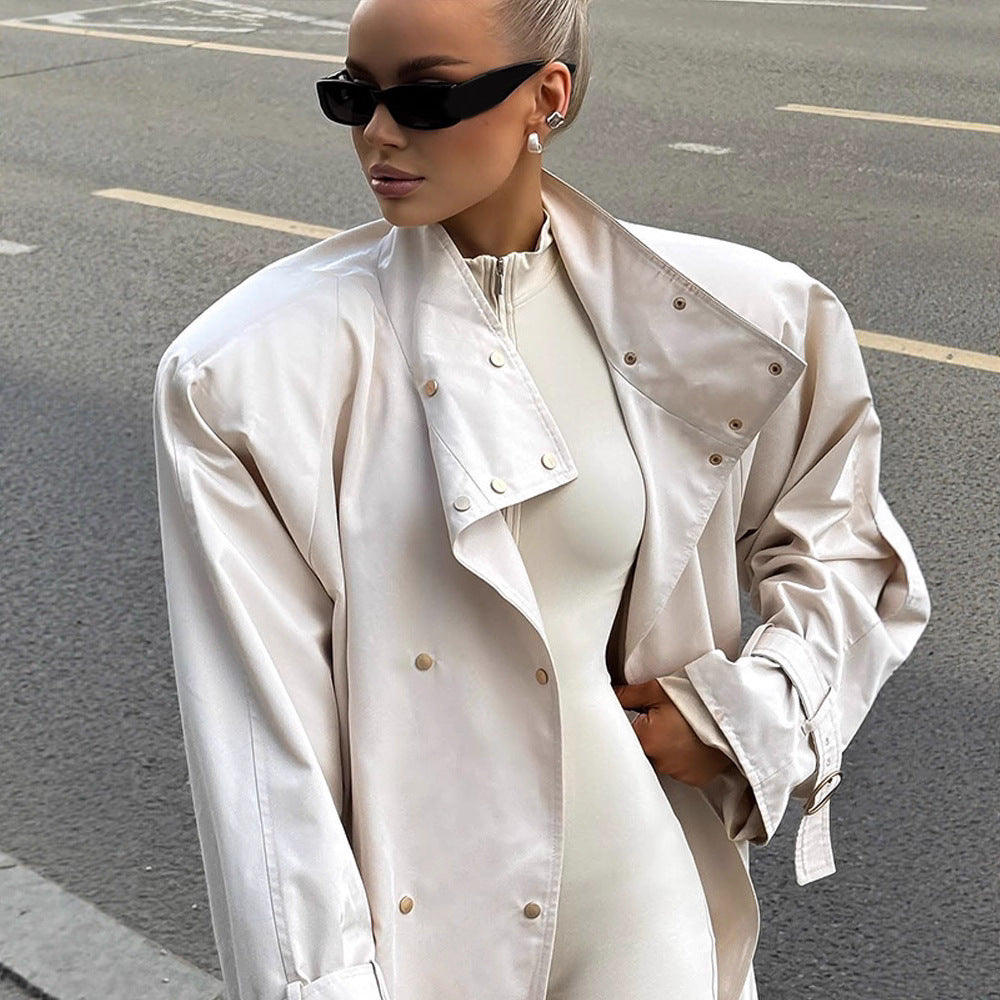 Damer oversized Trenchcoat med dubbel krage Mirla-Eva Jonsson