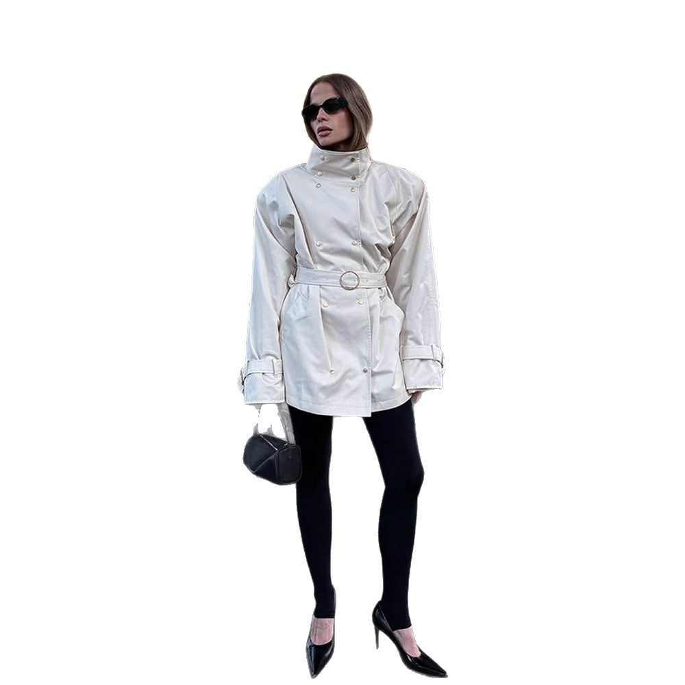 Damer oversized Trenchcoat med dubbel krage Mirla-Eva Jonsson