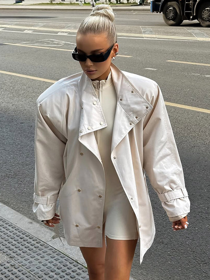 Damer oversized Trenchcoat med dubbel krage Mirla-Eva Jonsson
