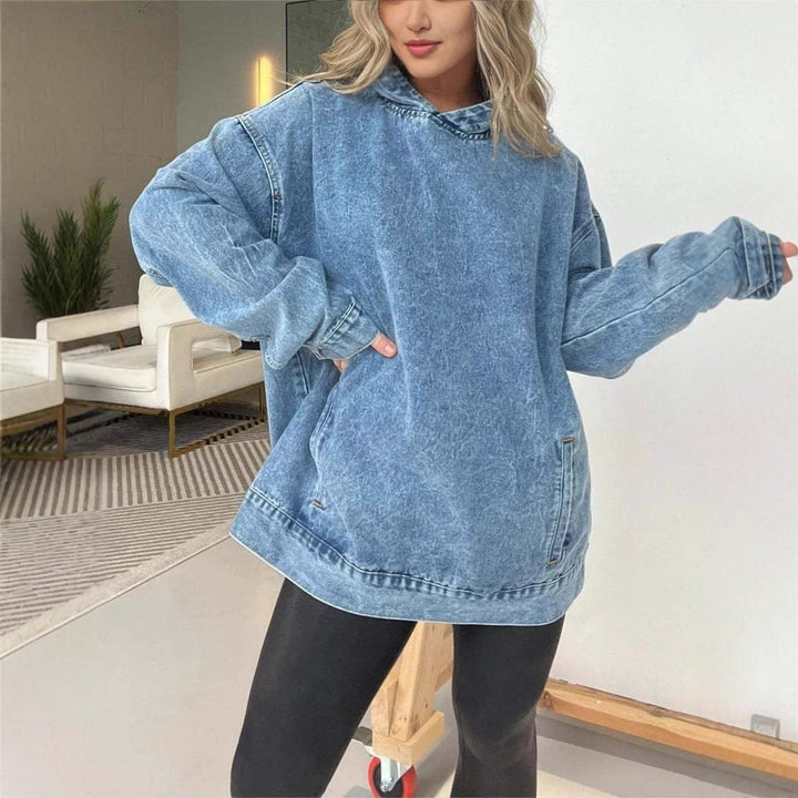 Damer oversized denim-hoodie Mirla-Eva Jonsson