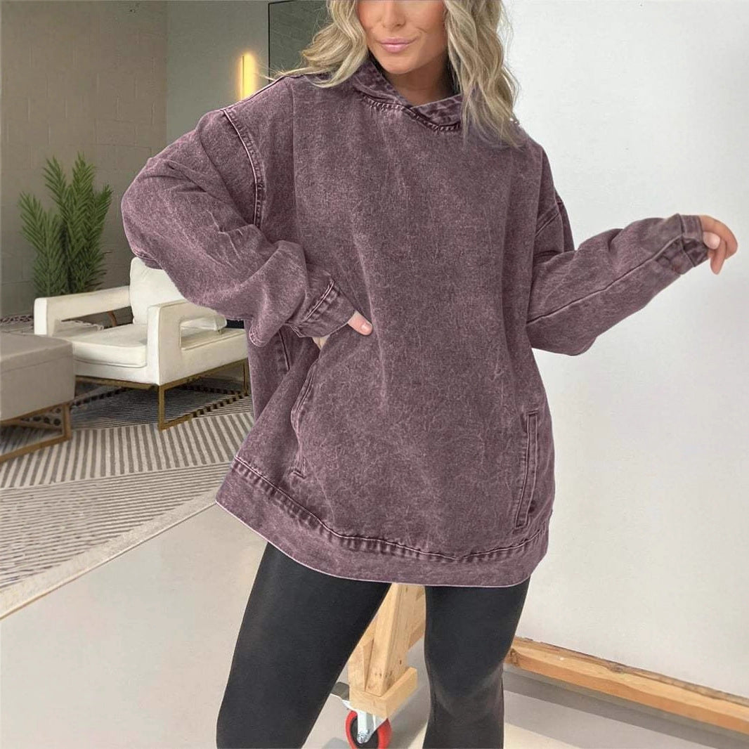 Damer oversized denim-hoodie Mirla-Eva Jonsson