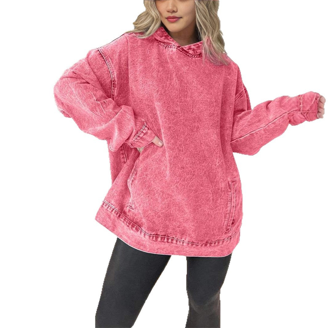 Damer oversized denim-hoodie Mirla-Eva Jonsson