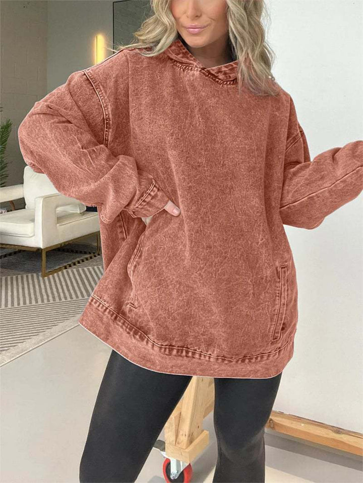 Damer oversized denim-hoodie Mirla-Eva Jonsson