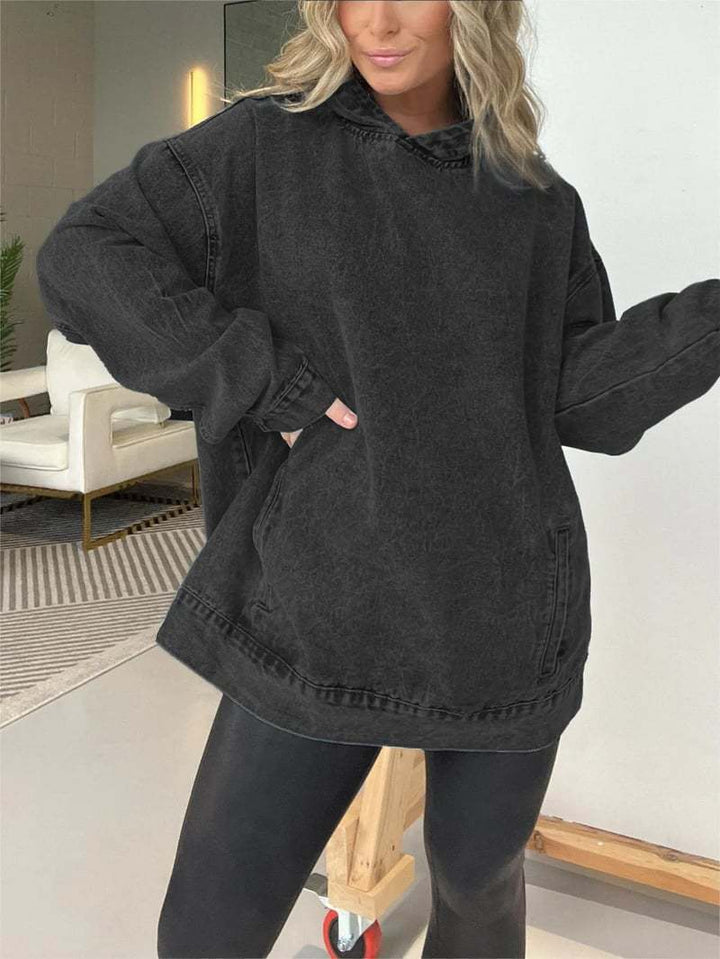 Damer oversized denim-hoodie Mirla-Eva Jonsson