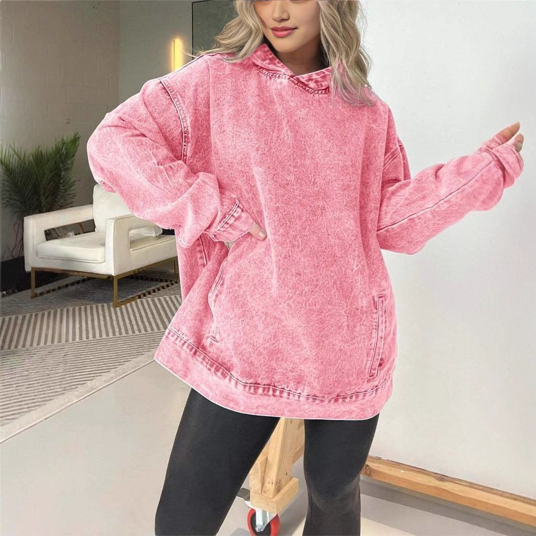 Damer oversized denim-hoodie Mirla-Eva Jonsson