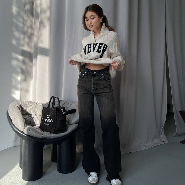 Damer oversized hoodie med framträdande text Mirla-Eva Jonsson