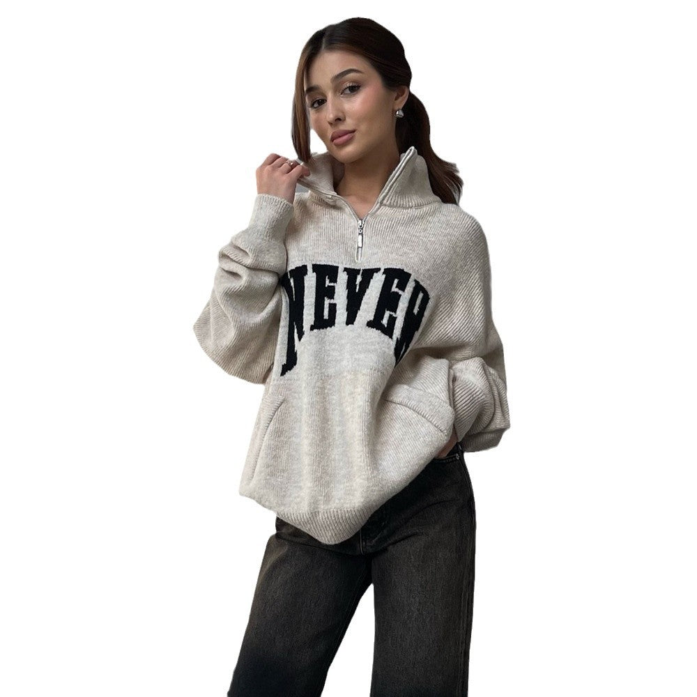 Damer oversized hoodie med framträdande text Mirla-Eva Jonsson