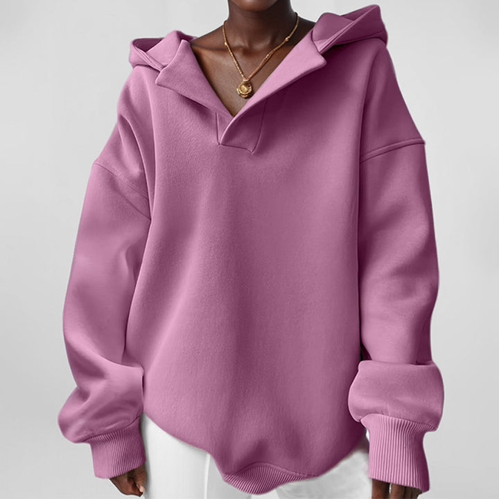 Damer oversized hoodie med innovativ krage Mirla-Eva Jonsson