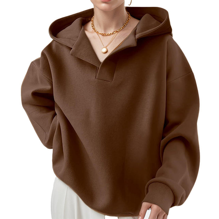 Damer oversized hoodie med innovativ krage Mirla-Eva Jonsson