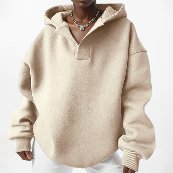 Damer oversized hoodie med innovativ krage Mirla-Eva Jonsson