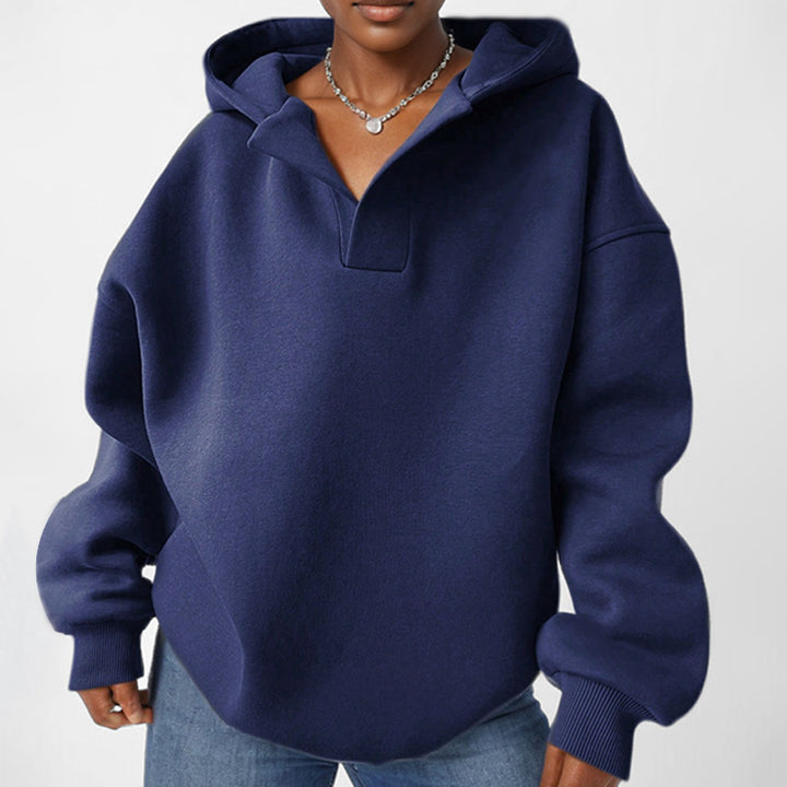 Damer oversized hoodie med innovativ krage Mirla-Eva Jonsson