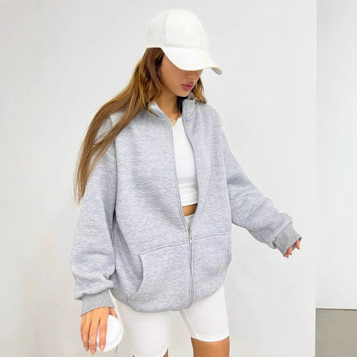 Damer oversized hoodiejacka i mjukt material Eva Jonsson-Eva Jonsson