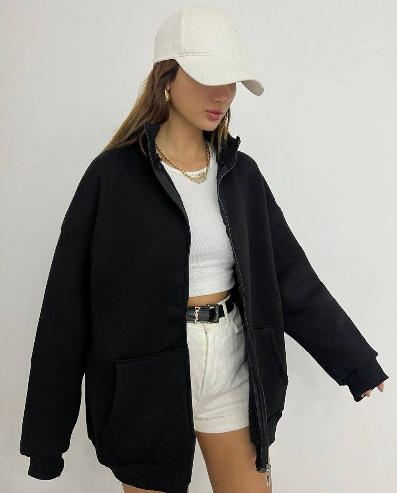 Damer oversized hoodiejacka i mjukt material Eva Jonsson-Eva Jonsson