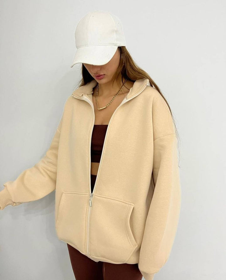 Damer oversized hoodiejacka i mjukt material Eva Jonsson-Eva Jonsson
