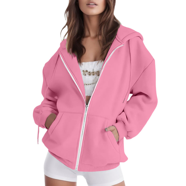 Damer oversized hoodiejacka med praktiska fickor Mirla-Eva Jonsson