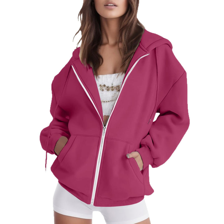 Damer oversized hoodiejacka med praktiska fickor Mirla-Eva Jonsson