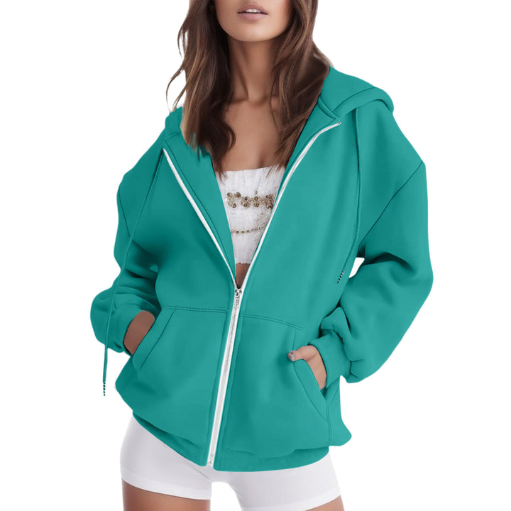 Damer oversized hoodiejacka med praktiska fickor Mirla-Eva Jonsson