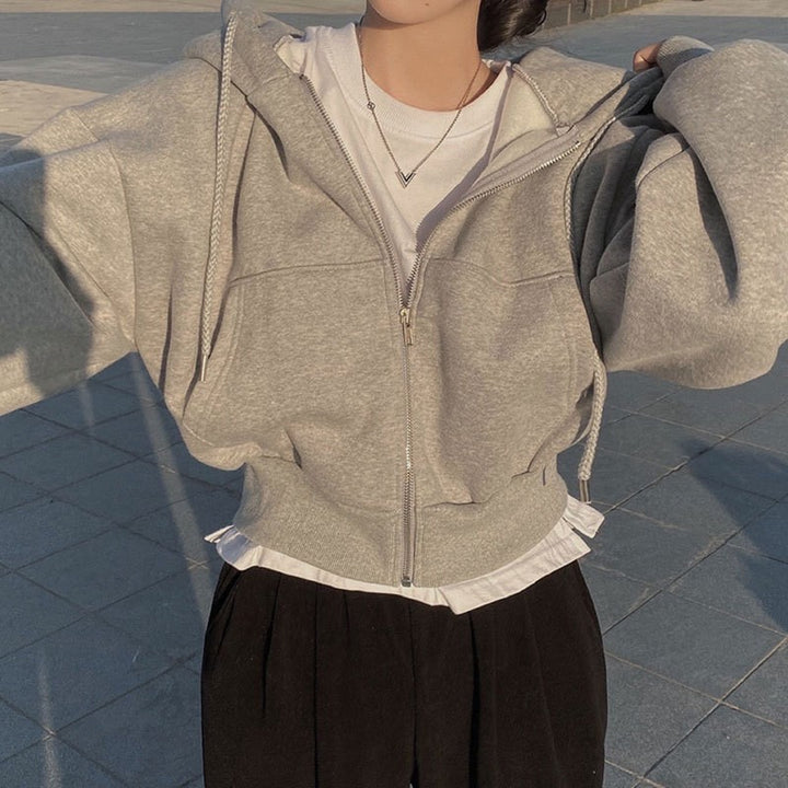Damer oversized hoodiejacka med praktiska fickor Mirla-Eva Jonsson