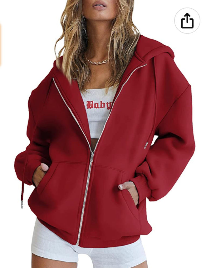 Damer oversized hoodiejacka med praktiska fickor Mirla-Eva Jonsson