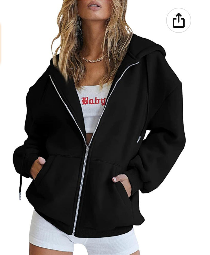 Damer oversized hoodiejacka med praktiska fickor Mirla-Eva Jonsson