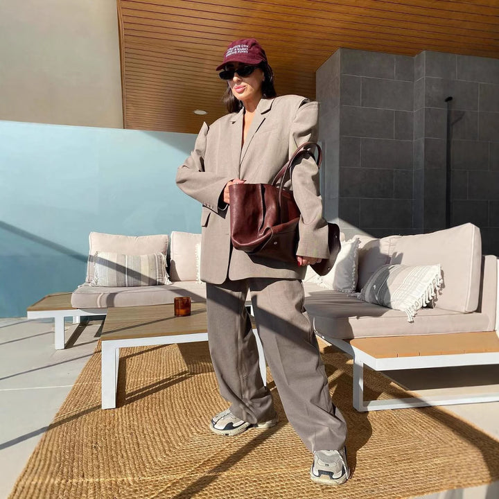 Damer oversized kavaj med strukturerade ärmpartier Mirla-Eva Jonsson