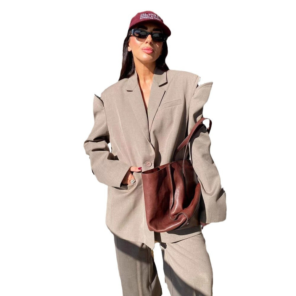 Damer oversized kavaj med strukturerade ärmpartier Mirla-Eva Jonsson