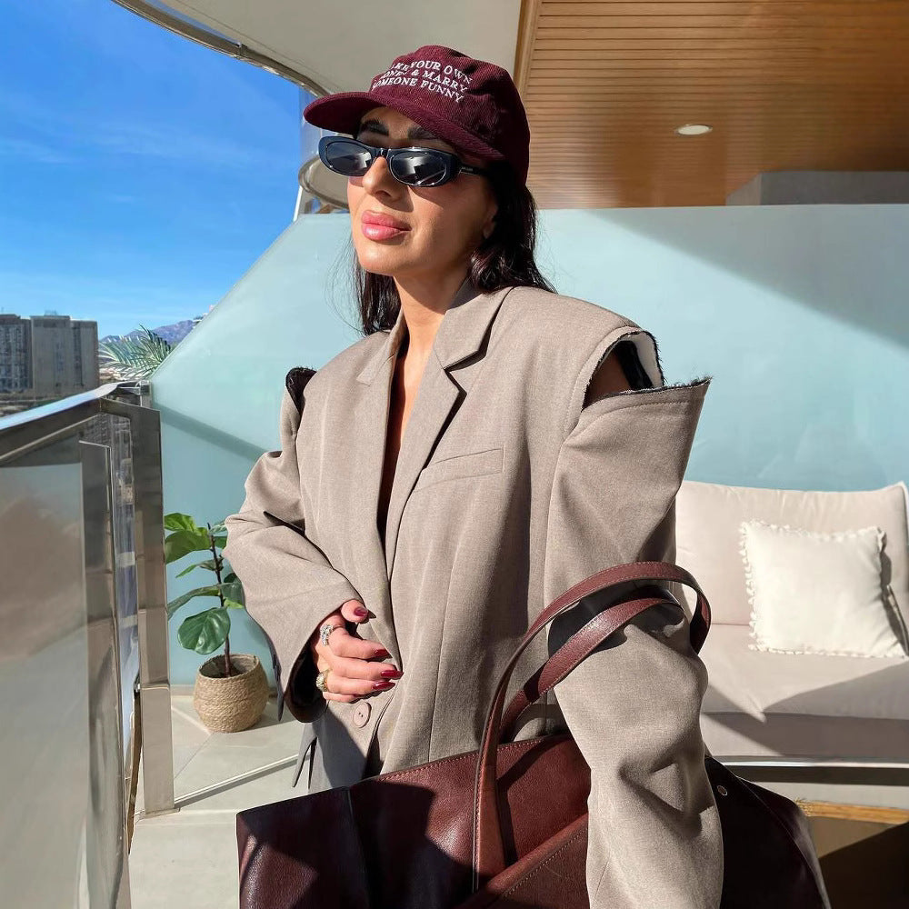 Damer oversized kavaj med strukturerade ärmpartier Mirla-Eva Jonsson
