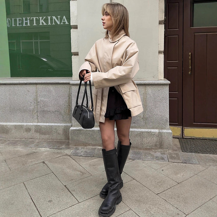 Damer oversized konstläderjacka Mirla-Eva Jonsson