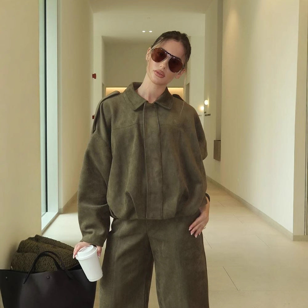 Damer oversized konstläderjacka med elastisk midja Mirla-Eva Jonsson