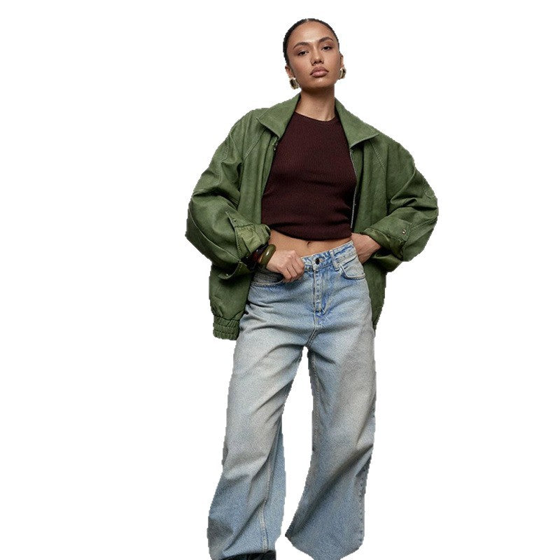 Damer oversized läderjacka Mirla-Eva Jonsson