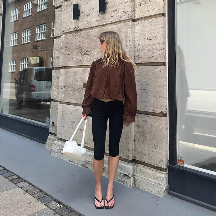 Damer oversized mockajacka med voluminösa ärmar Eva Jonsson-Eva Jonsson