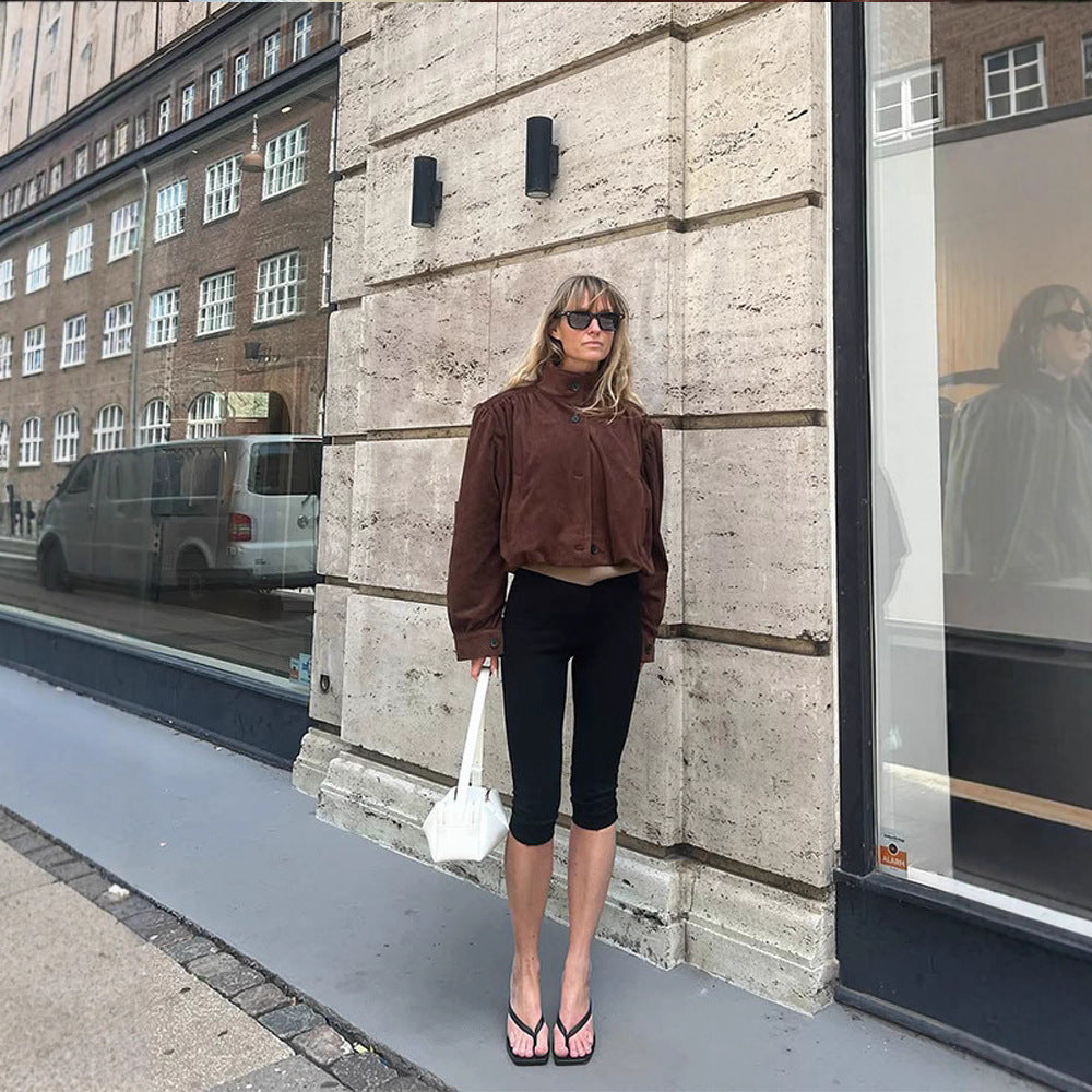 Damer oversized mockajacka med voluminösa ärmar Eva Jonsson-Eva Jonsson