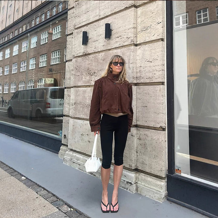 Damer oversized mockajacka med voluminösa ärmar Eva Jonsson-Eva Jonsson