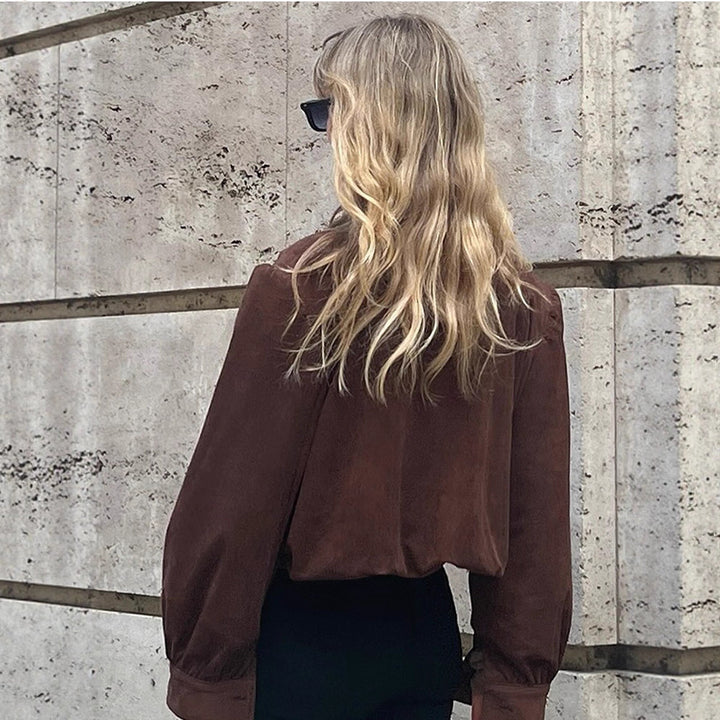 Damer oversized mockajacka med voluminösa ärmar Eva Jonsson-Eva Jonsson