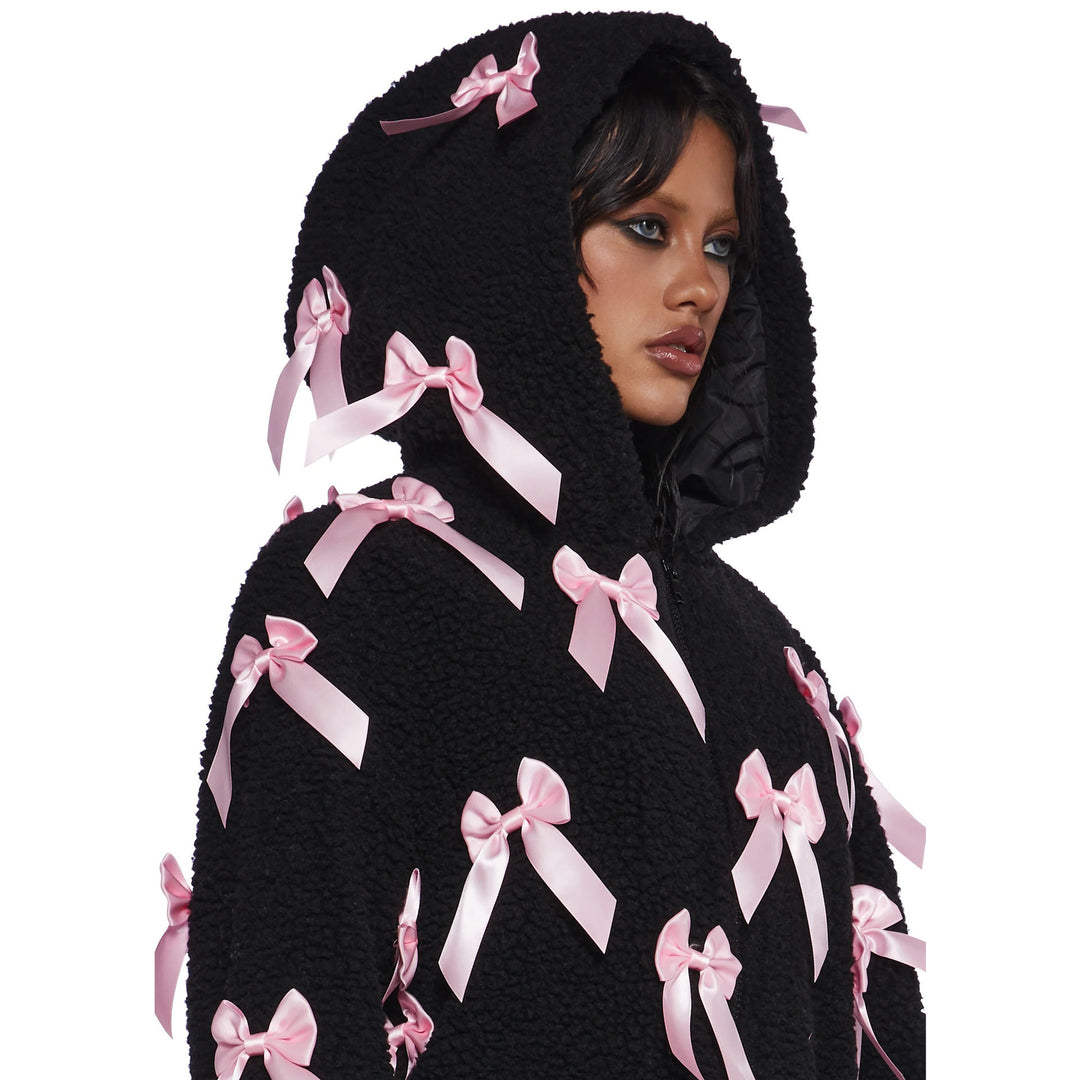 Damer oversized plyschjacka med dekorativa rosetter Mirla-Eva Jonsson