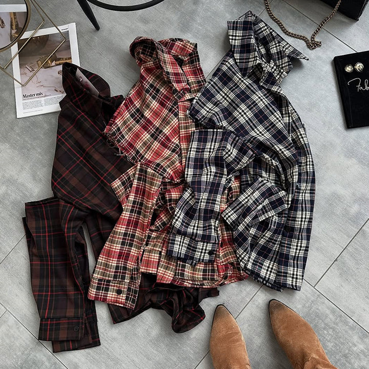 Damer oversized rutskjortdesign Mirla-Eva Jonsson