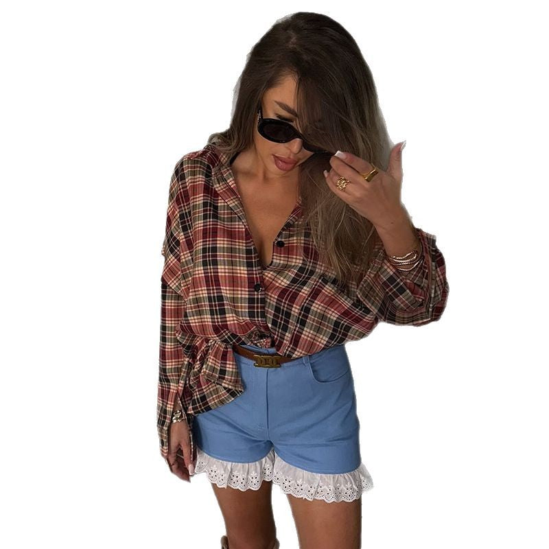 Damer oversized rutskjortdesign Mirla-Eva Jonsson