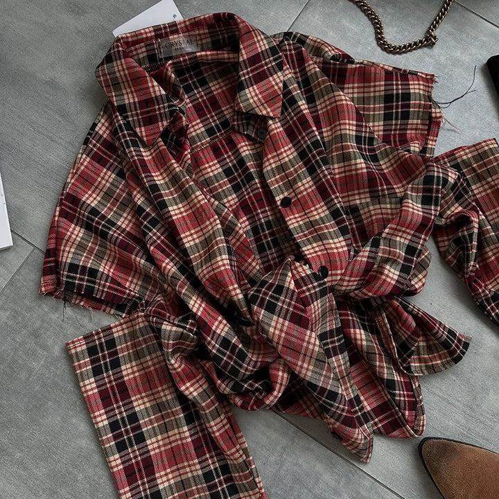Damer oversized rutskjortdesign Mirla-Eva Jonsson