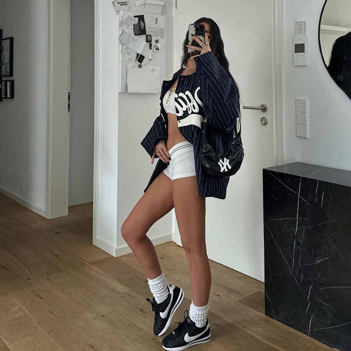 Damer oversized skjortjacka med grafisk print Mirla-Eva Jonsson