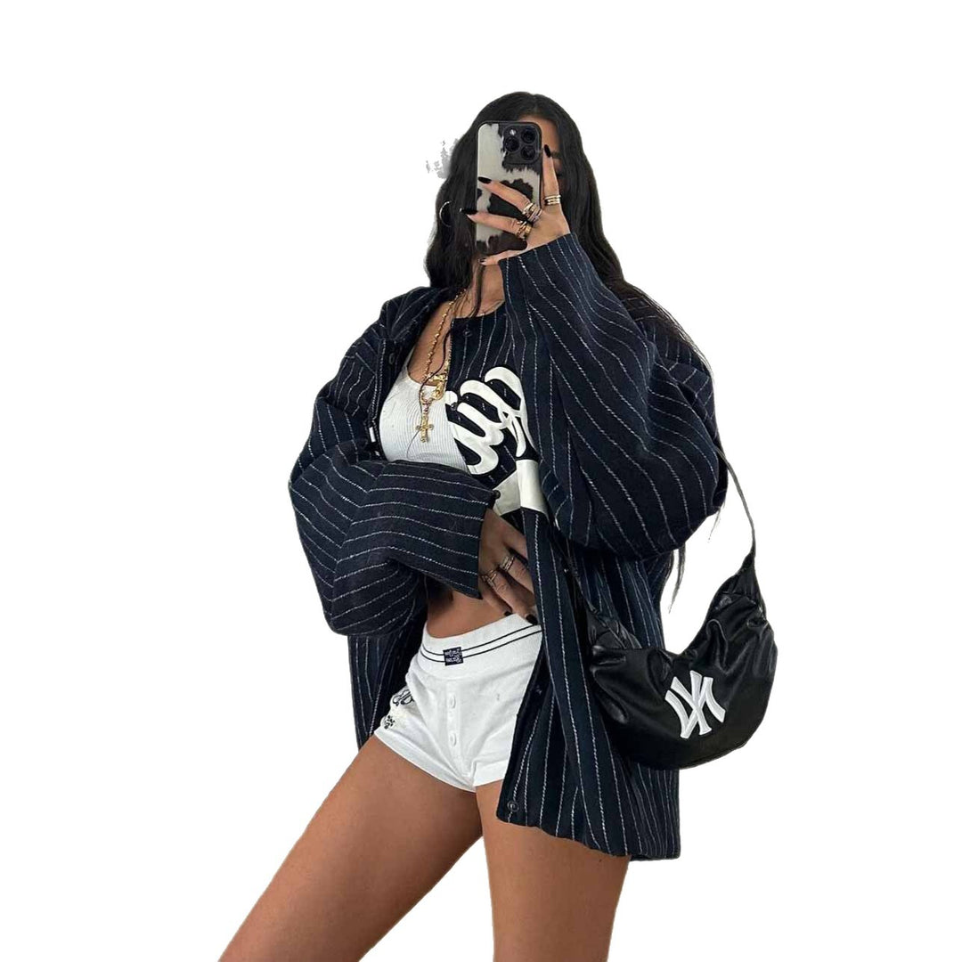 Damer oversized skjortjacka med grafisk print Mirla-Eva Jonsson
