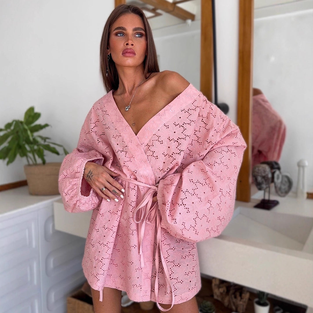 Damer oversized skjortjacka med originell rutdesign Mirla-Eva Jonsson