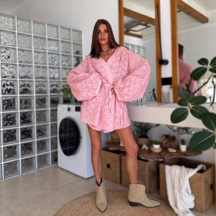Damer oversized skjortjacka med originell rutdesign Mirla-Eva Jonsson