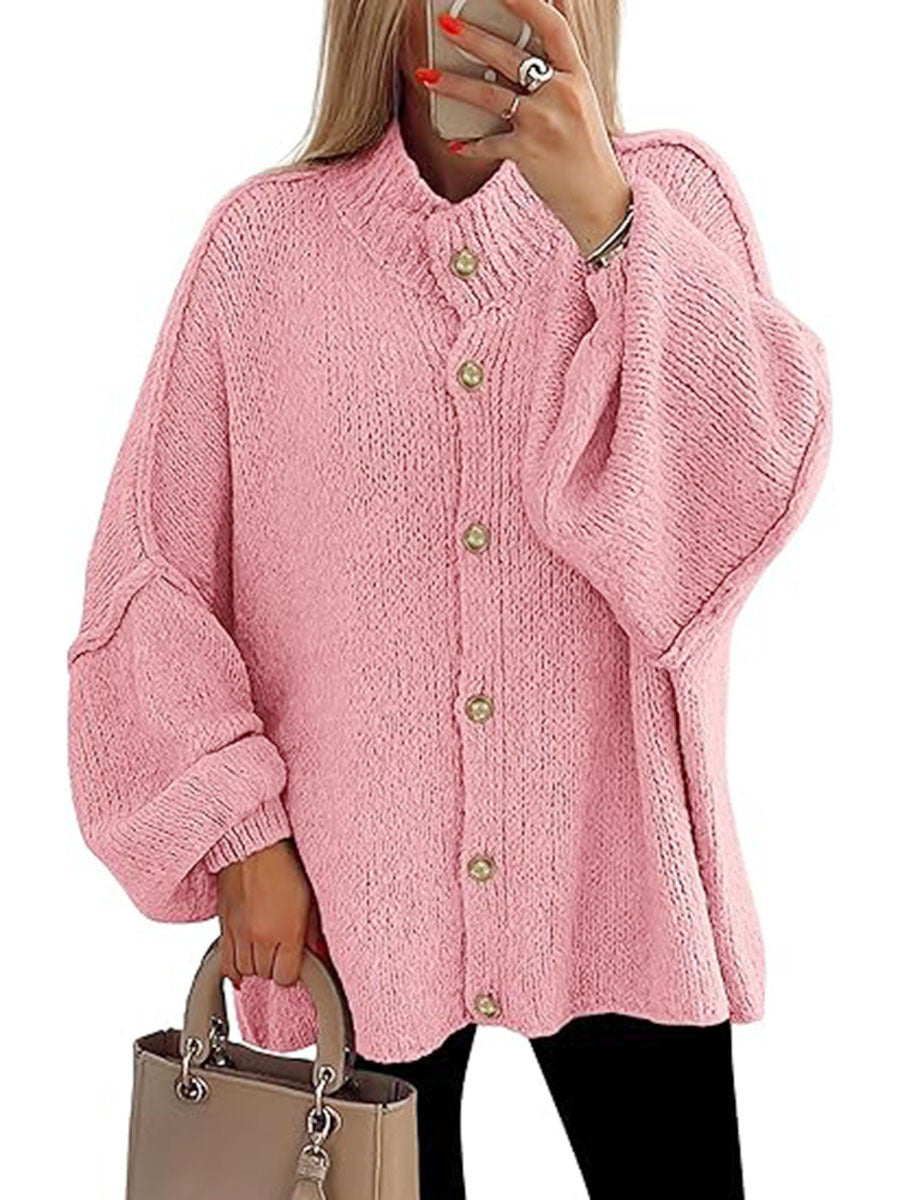 Damer oversized stickad jacka med knappstängning Eva Jonsson-Eva Jonsson