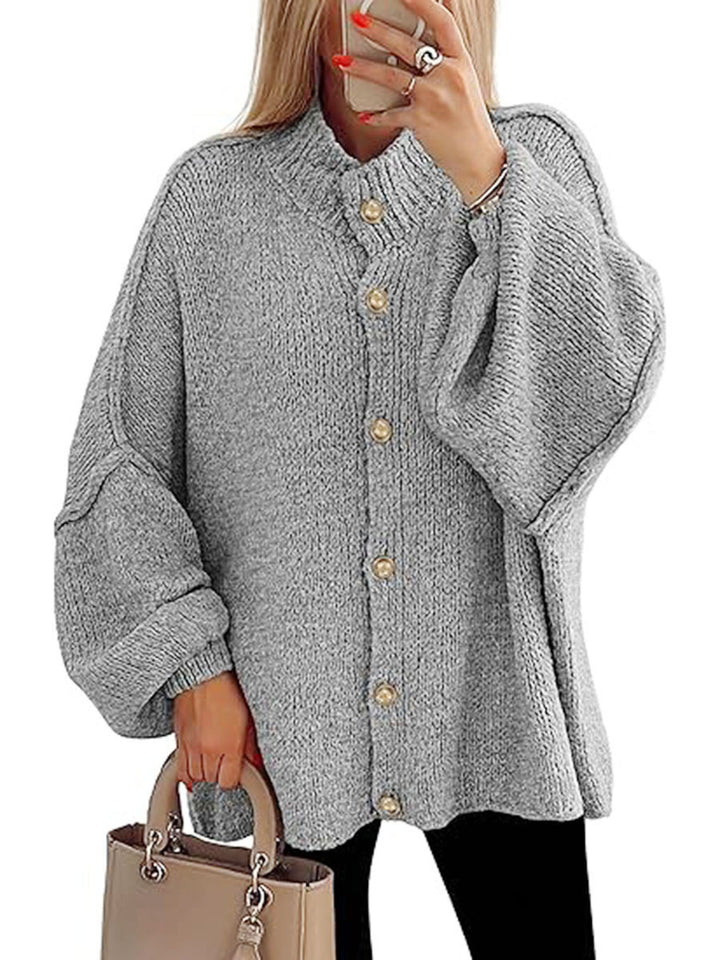 Damer oversized stickad jacka med knappstängning Eva Jonsson-Eva Jonsson