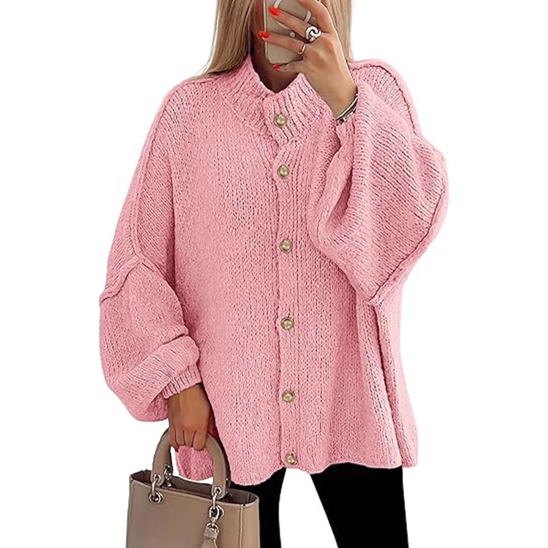 Damer oversized stickad jacka med knappstängning Mirla-Eva Jonsson