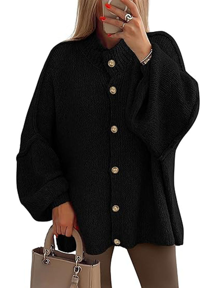 Damer oversized stickad jacka med knappstängning Mirla-Eva Jonsson